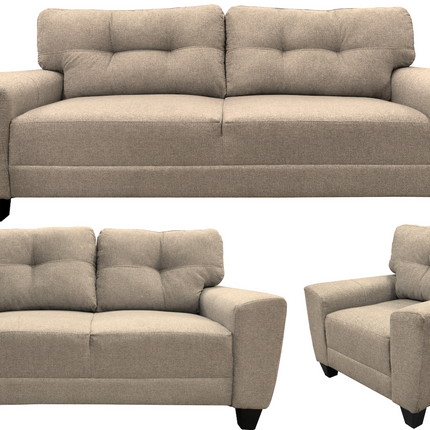 Sala Modular 3-2-1 El Bazar Store Sidney Beige, Sofa, Love seat y sillon