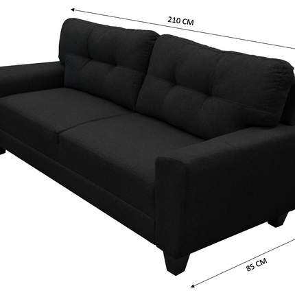 Sofa El Bazar Store Sidney Lino Negro 3 plazas, Modular, Moderno, Sala