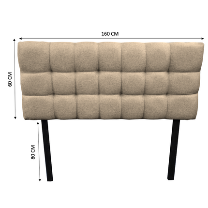 Cabecera El Bazar Store Linq Queen Beige, Ajuste de altura