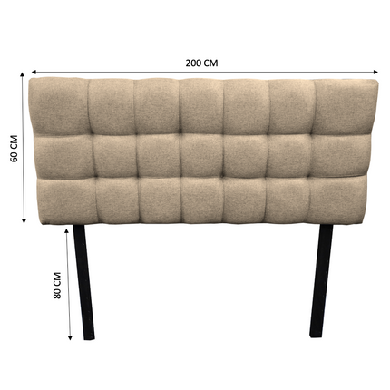Cabecera El Bazar Store Linq King Size Beige, Ajuste de altura