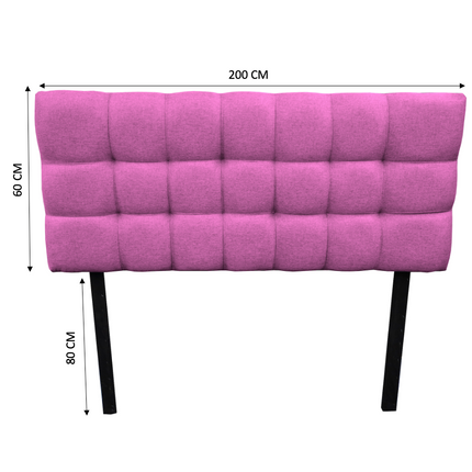 Cabecera El Bazar Store Linq King Size Rosa, Ajuste de altura