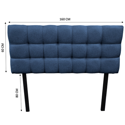 Cabecera El Bazar Store Linq Queen Azul marino, Ajuste de altura