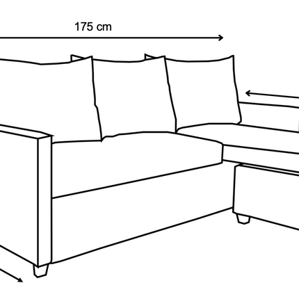 Sala Esquinera Modular El Bazar Store Vancouver Gris oxford 175x130 cm Sofa Lado derecho ó izquierdo Económica, Tela Lino