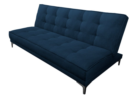 Sofa cama El Bazar Store Zeus Azul Terciopelo Matrimonial Futón 3 posiciones