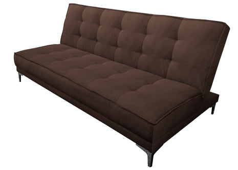 Sofa cama El Bazar Store Zeus Chocolate Terciopelo Matrimonial Futón 3 posiciones