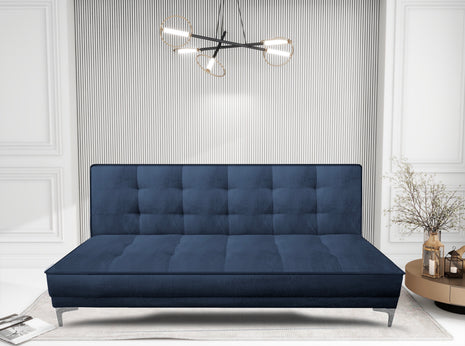 Sofa cama El Bazar Store Zeus Azul Terciopelo Matrimonial Futón 3 posiciones
