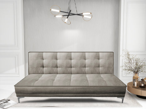 Sofa cama El Bazar Store Zeus Beige Terciopelo Matrimonial Futón 3 posiciones