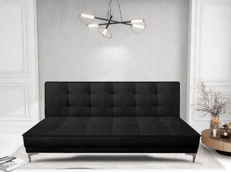 Sofa cama El Bazar Store Zeus Negro Terciopelo Matrimonial Futón 3 posiciones