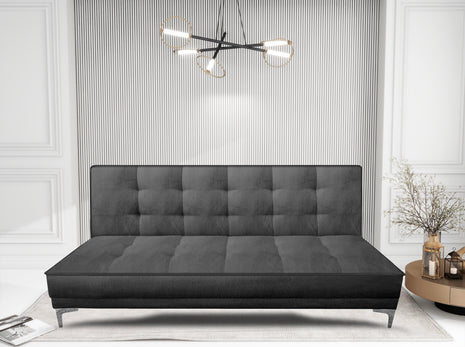 Sofa cama El Bazar Store Zeus Gris Oxford Terciopelo Matrimonial Futón 3 posiciones