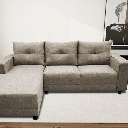 Sala Esquinera El Bazar Store Demeter Beige 210x160 cm, Tela Lino nacional, Modular, Love seat, chaise