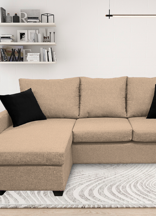 Sala Esquinera El Bazar Store Denver Beige, 200x140 cm, Lado derecho e Izquierdo, Lino nacional, Sofa