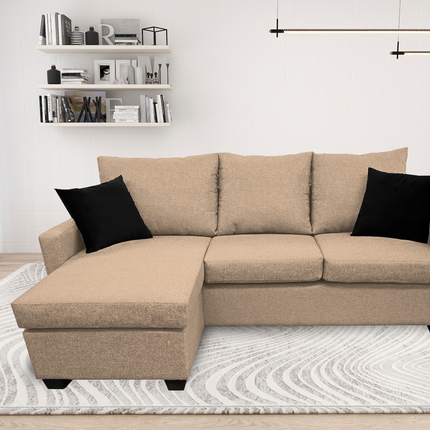 Sala Esquinera El Bazar Store Denver Beige, 200x140 cm, Lado derecho e Izquierdo, Lino nacional, Sofa