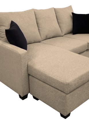 Sala Esquinera El Bazar Store Denver Beige, 200x140 cm, Lado derecho e Izquierdo, Lino nacional, Sofa