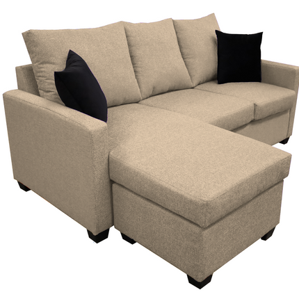 Sala Esquinera El Bazar Store Denver Beige, 200x140 cm, Lado derecho e Izquierdo, Lino nacional, Sofa