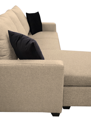 Sala Esquinera El Bazar Store Denver Beige, 200x140 cm, Lado derecho e Izquierdo, Lino nacional, Sofa