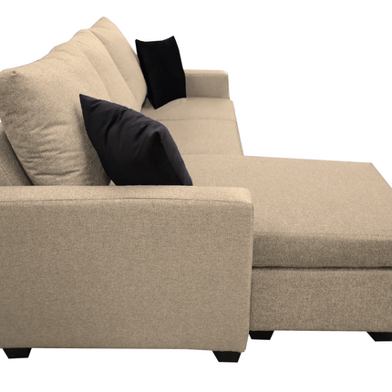 Sala Esquinera El Bazar Store Denver Beige, 200x140 cm, Lado derecho e Izquierdo, Lino nacional, Sofa