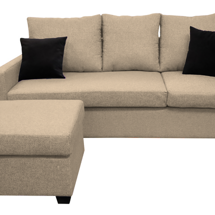Sala Esquinera El Bazar Store Denver Beige, 200x140 cm, Lado derecho e Izquierdo, Lino nacional, Sofa