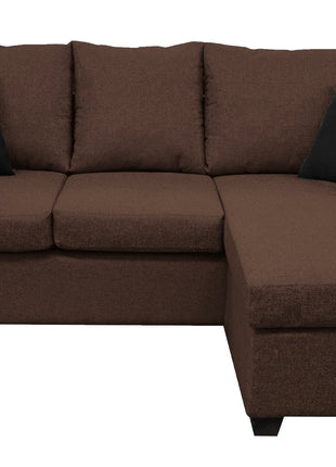 Sala Esquinera El Bazar Store Denver Chocolate, 200x140 cm, Lado derecho e Izquierdo, Lino nacional, Sofa