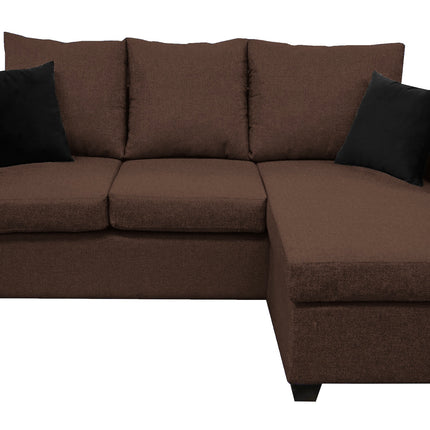 Sala Esquinera El Bazar Store Denver Chocolate, 200x140 cm, Lado derecho e Izquierdo, Lino nacional, Sofa