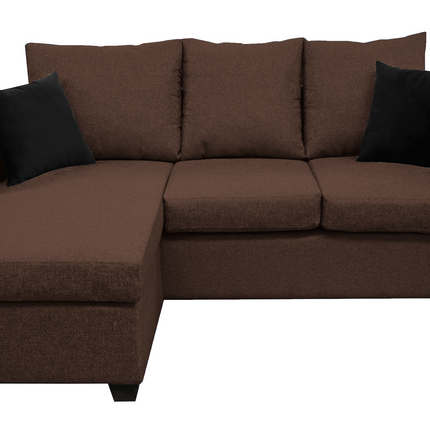 Sala Esquinera El Bazar Store Denver Chocolate, 200x140 cm, Lado derecho e Izquierdo, Lino nacional, Sofa