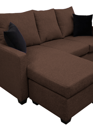 Sala Esquinera El Bazar Store Denver Chocolate, 200x140 cm, Lado derecho e Izquierdo, Lino nacional, Sofa