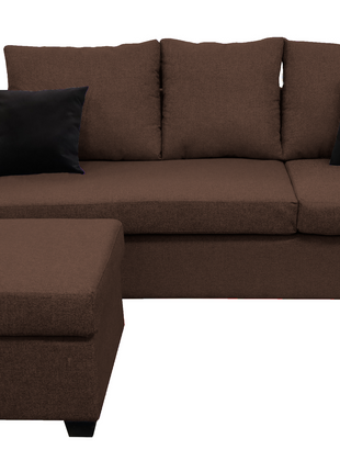 Sala Esquinera El Bazar Store Denver Chocolate, 200x140 cm, Lado derecho e Izquierdo, Lino nacional, Sofa