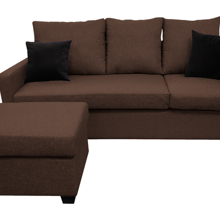 Sala Esquinera El Bazar Store Denver Chocolate, 200x140 cm, Lado derecho e Izquierdo, Lino nacional, Sofa