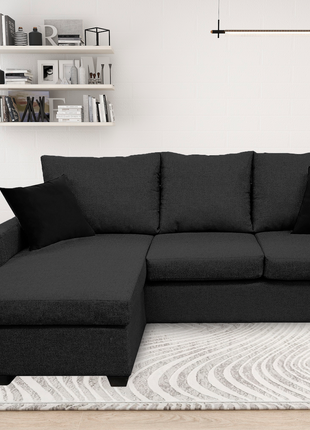 Sala Esquinera El Bazar Store Denver Gris Oxford, 200x140 cm, Lado derecho e Izquierdo, Lino nacional, Sofa