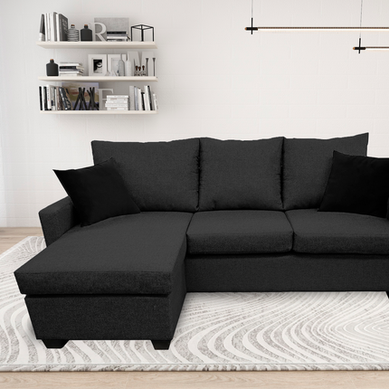 Sala Esquinera El Bazar Store Denver Gris Oxford, 200x140 cm, Lado derecho e Izquierdo, Lino nacional, Sofa