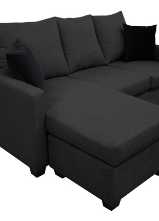 Sala Esquinera El Bazar Store Denver Gris Oxford, 200x140 cm, Lado derecho e Izquierdo, Lino nacional, Sofa