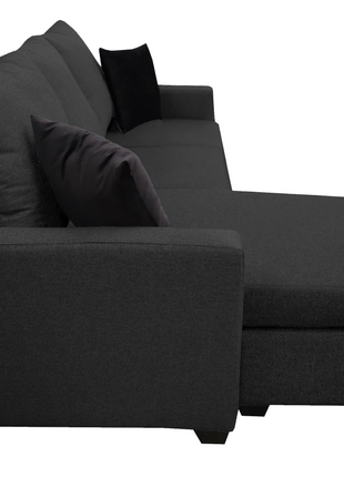 Sala Esquinera El Bazar Store Denver Gris Oxford, 200x140 cm, Lado derecho e Izquierdo, Lino nacional, Sofa