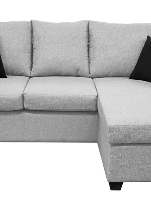 Sala Esquinera El Bazar Store Denver Gris Plata, 200x140 cm, Lado derecho e Izquierdo, Lino nacional, Sofa