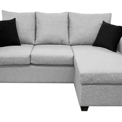Sala Esquinera El Bazar Store Denver Gris Plata, 200x140 cm, Lado derecho e Izquierdo, Lino nacional, Sofa
