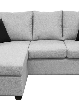 Sala Esquinera El Bazar Store Denver Gris Plata, 200x140 cm, Lado derecho e Izquierdo, Lino nacional, Sofa