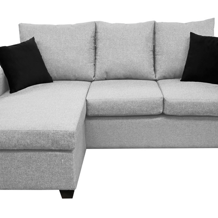 Sala Esquinera El Bazar Store Denver Gris Plata, 200x140 cm, Lado derecho e Izquierdo, Lino nacional, Sofa