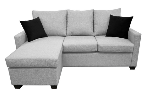 Sala Esquinera El Bazar Store Denver Gris Plata, 200x140 cm, Lado derecho e Izquierdo, Lino nacional, Sofa