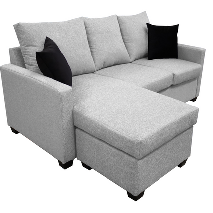 Sala Esquinera El Bazar Store Denver Gris Plata, 200x140 cm, Lado derecho e Izquierdo, Lino nacional, Sofa