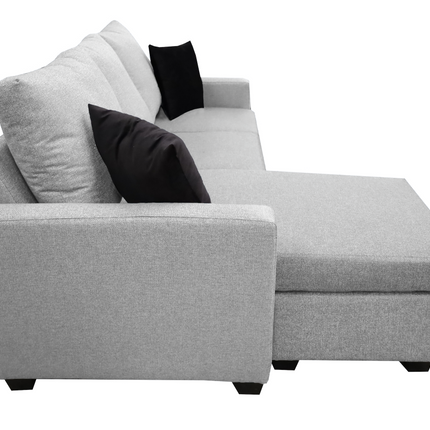 Sala Esquinera El Bazar Store Denver Gris Plata, 200x140 cm, Lado derecho e Izquierdo, Lino nacional, Sofa