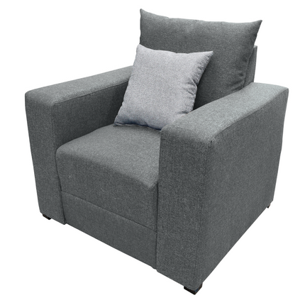 Sillon El Bazar Store Miami Lino Gris Oxford 1 plaza, Modular, Moderno, Sala