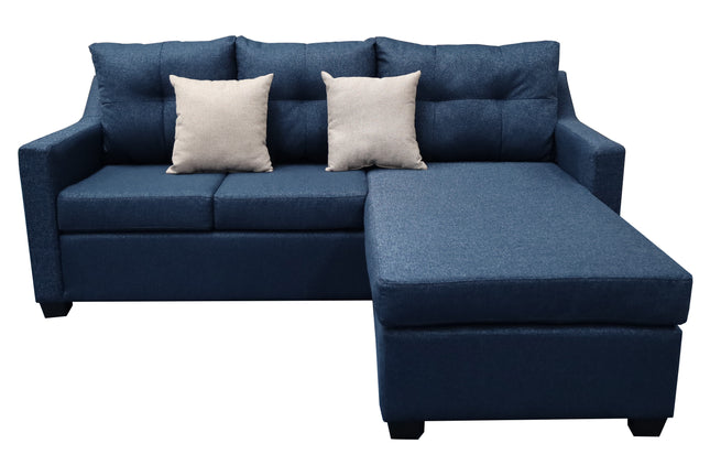 Sala Esquinera El Bazar Store Hermes Azul marino 225x165 cm, Lado Izquierdo y derecho, Lino nacional