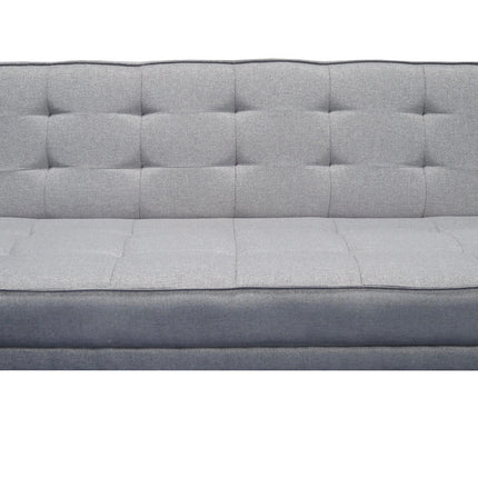 Sofa cama Zeus Lino Plata- Matrimonial Futon 3 posiciones, El Bazar Store