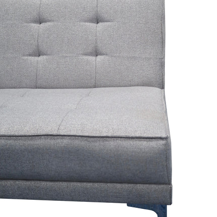 Sofa cama Zeus Lino Plata- Matrimonial Futon 3 posiciones, El Bazar Store