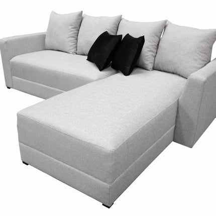 Sala Esquinera Samso Lino Gris plata- 240x180 cm, El Bazar Store