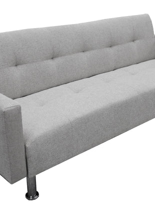 Sofa Cama Paris Lino Plata, Brazos plegables, El Bazar Store, Futon 3 posiciones