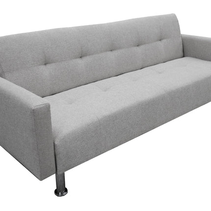 Sofa Cama Paris Lino Plata, Brazos plegables, El Bazar Store, Futon 3 posiciones