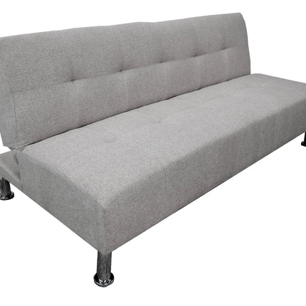 Sofa Cama Paris Lino Plata, Brazos plegables, El Bazar Store, Futon 3 posiciones