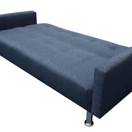Sofa Cama Paris Lino Azul Marino, Brazos plegables, El Bazar Store, Futon 3 posiciones