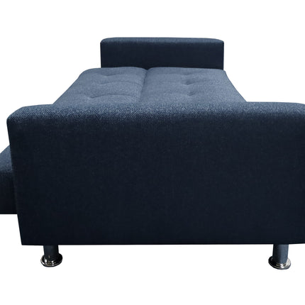 Sofa Cama Paris Lino Azul Marino, Brazos plegables, El Bazar Store, Futon 3 posiciones