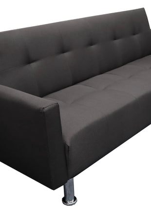 Sofa Cama Paris Lino Negro, Brazos plegables, El Bazar Store, Futon 3 posiciones