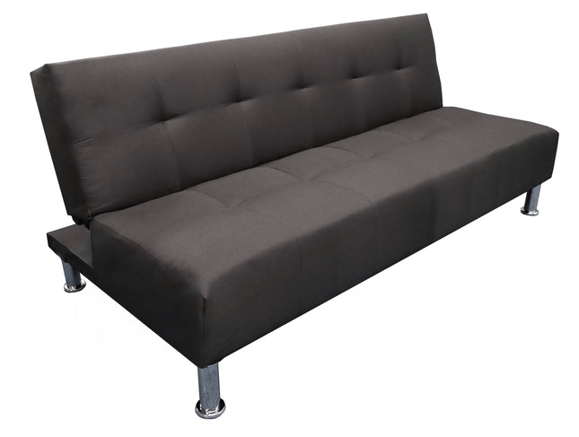 Sofá Cama Reclinable Vegas Lino Negro Futon 3 Posiciones, El Bazar Store